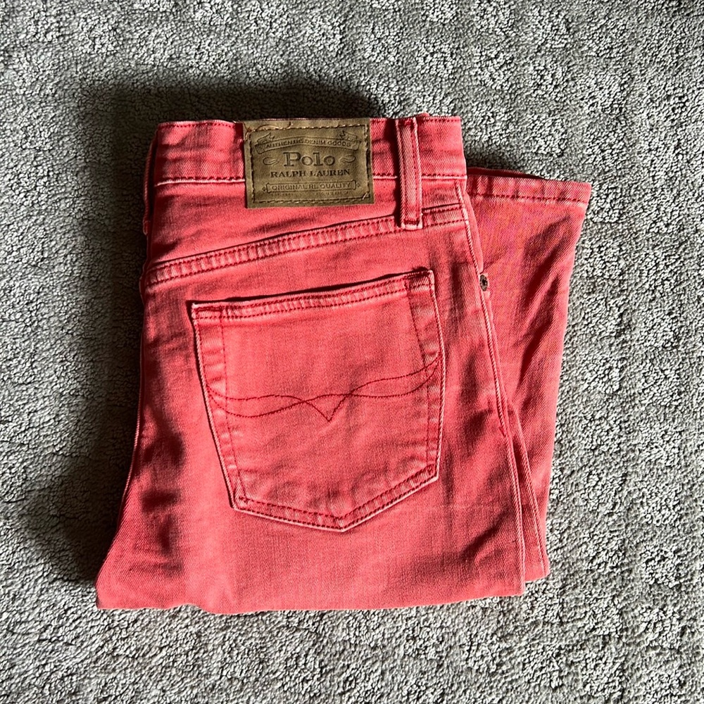Red Polo denim shorts size 16. The Sullivan Slim.